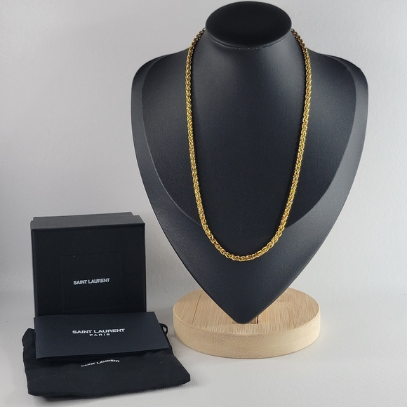 SAINT LAURENT Gold Tone Chain Necklace - Picture 1 of 5